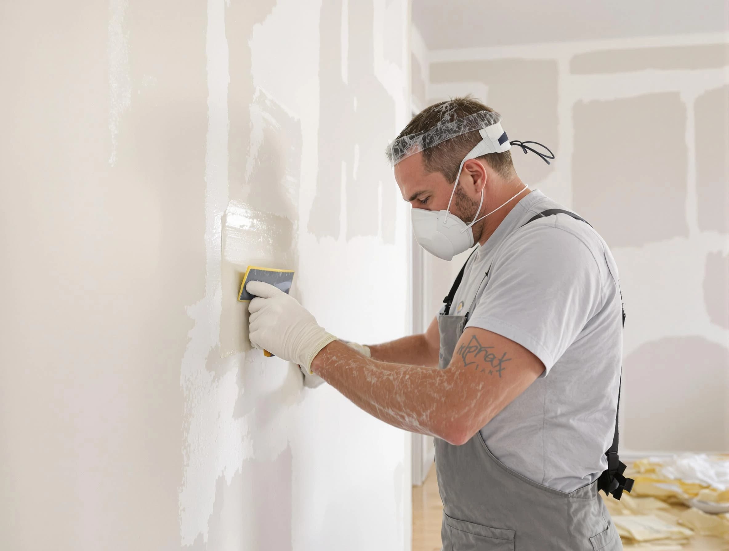 Litchfield Park House Painters technician applying mud to drywall seams in Litchfield Park, AZ