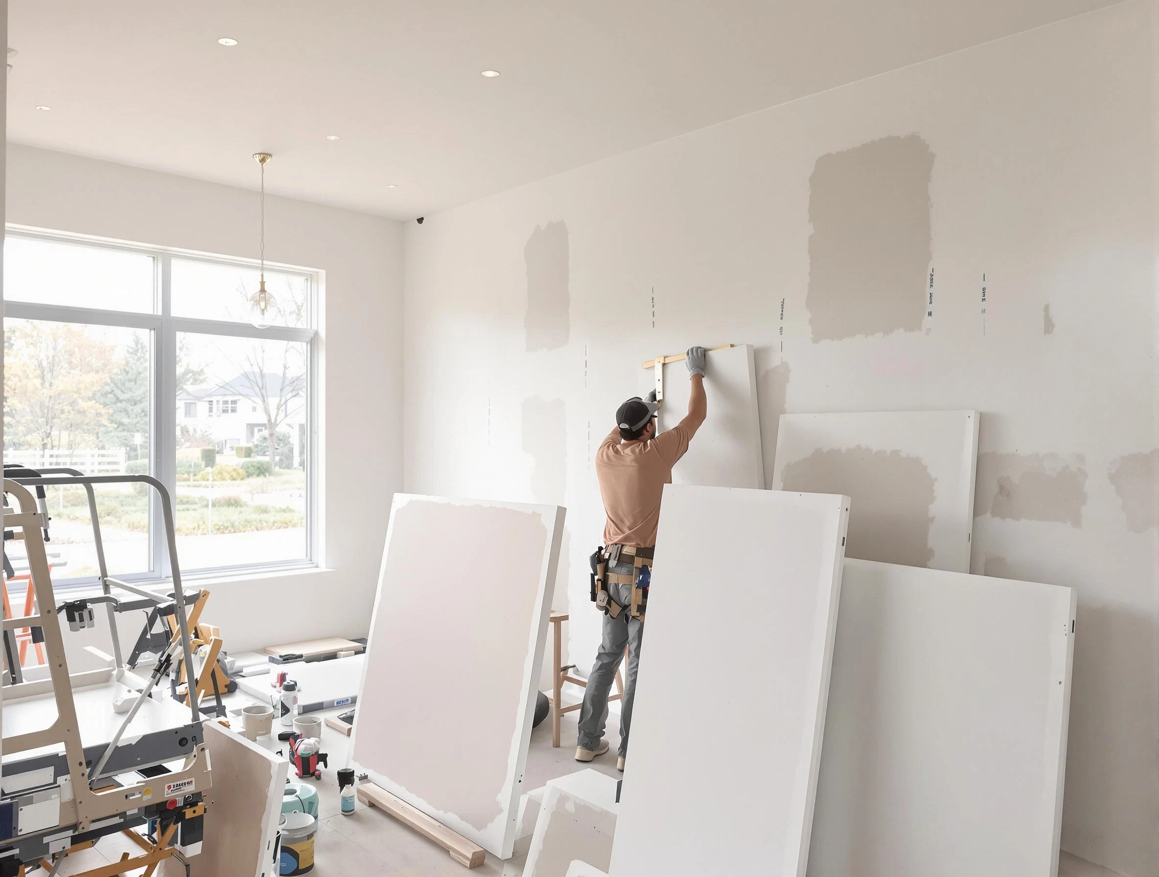 Litchfield Park House Painters precisely hanging drywall sheets in Litchfield Park, AZ