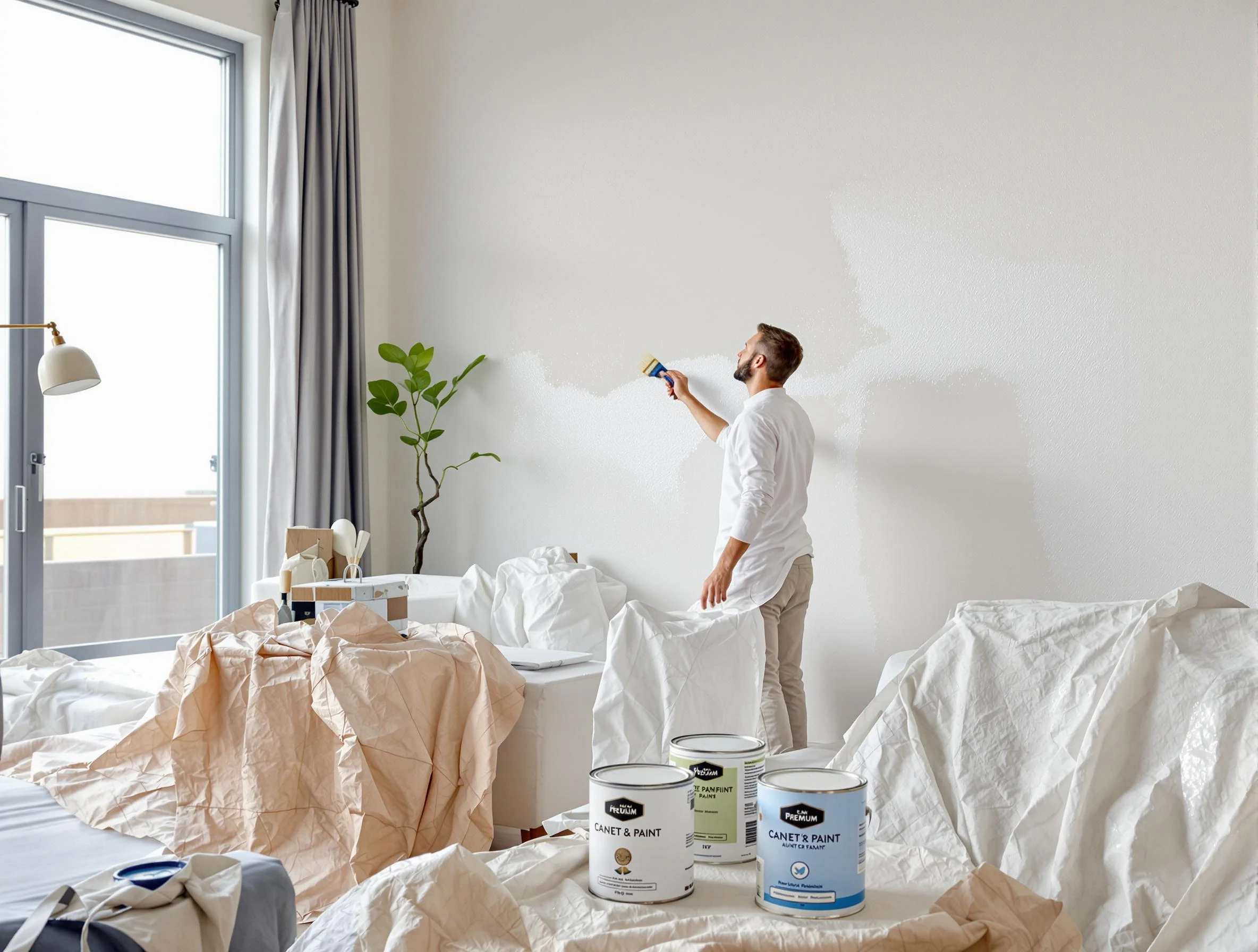 Litchfield Park House Painters team carefully painting an interior wall in Litchfield Park, AZ
